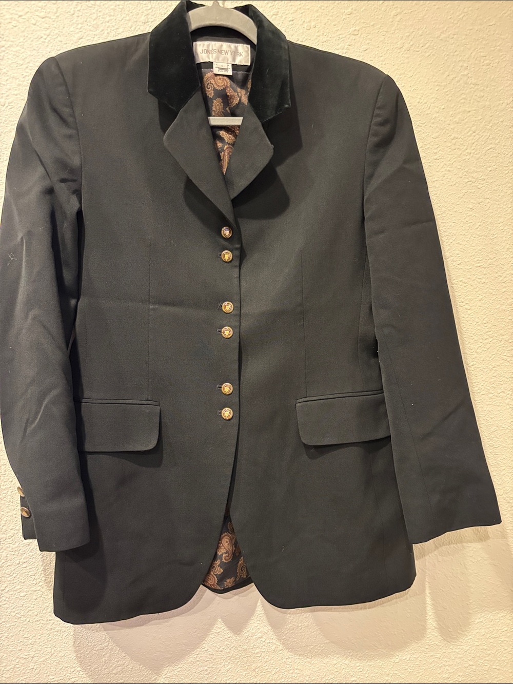 90s blazer velvet collar Wool